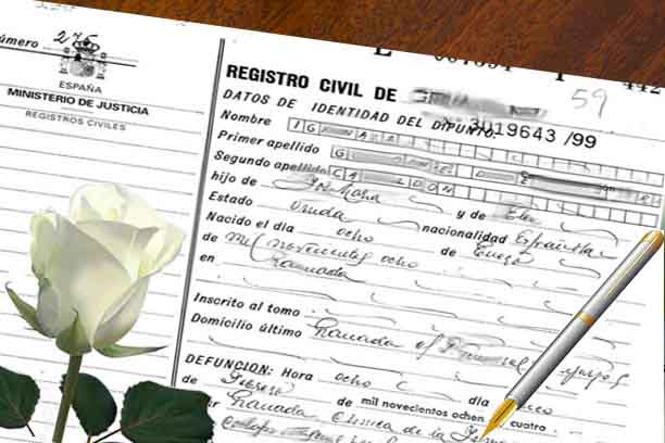 certificado de defuncion en Valencia