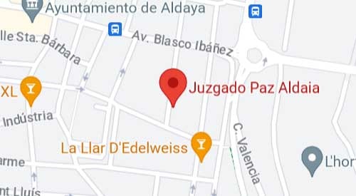 localizar registro civil y juzgado de paz de Aldaia