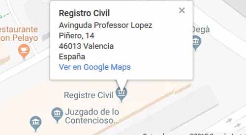 mapa registro civil valencia