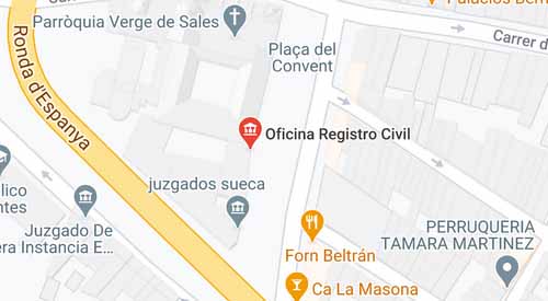 situacion del registro civil de Sueca
